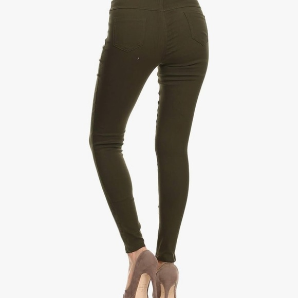 Soho Green Leggings High-Waisted Slim Fit - Picture 3 of 3